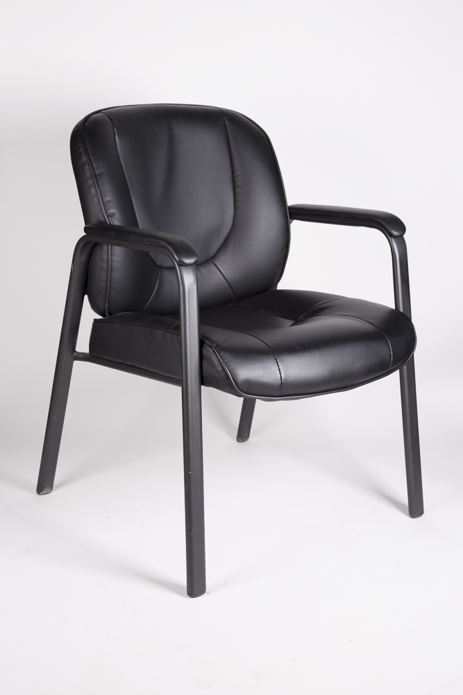 Modern Black Leatherette Armchairs