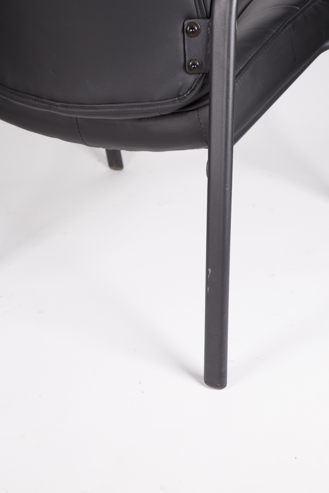 Modern Black Leatherette Armchairs