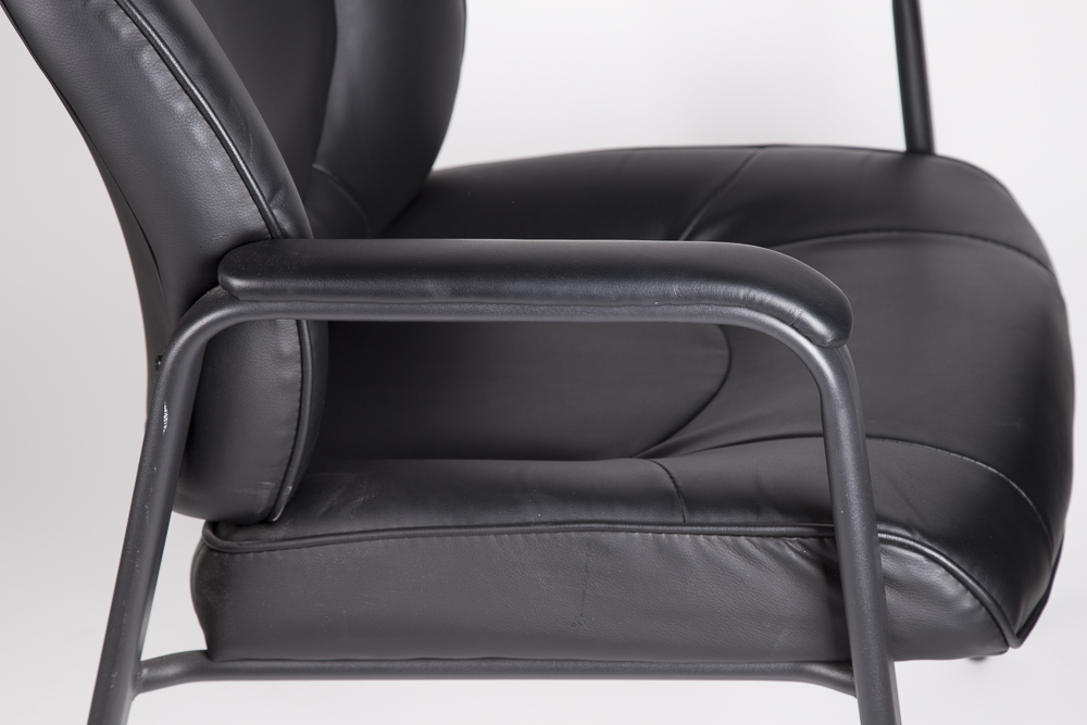 Modern Black Leatherette Armchairs