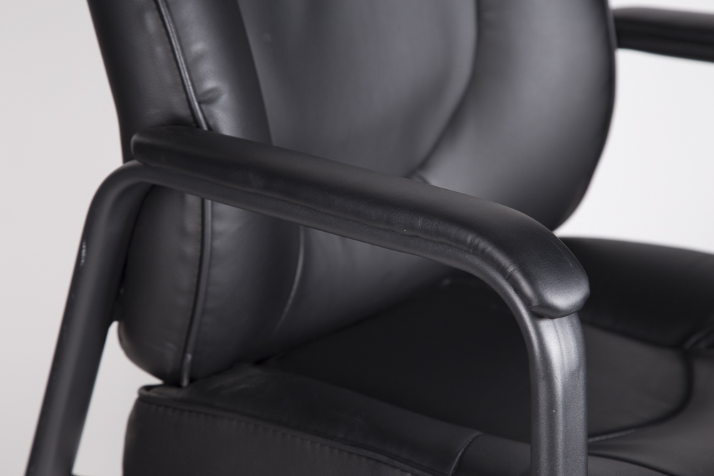 Modern Black Leatherette Armchairs