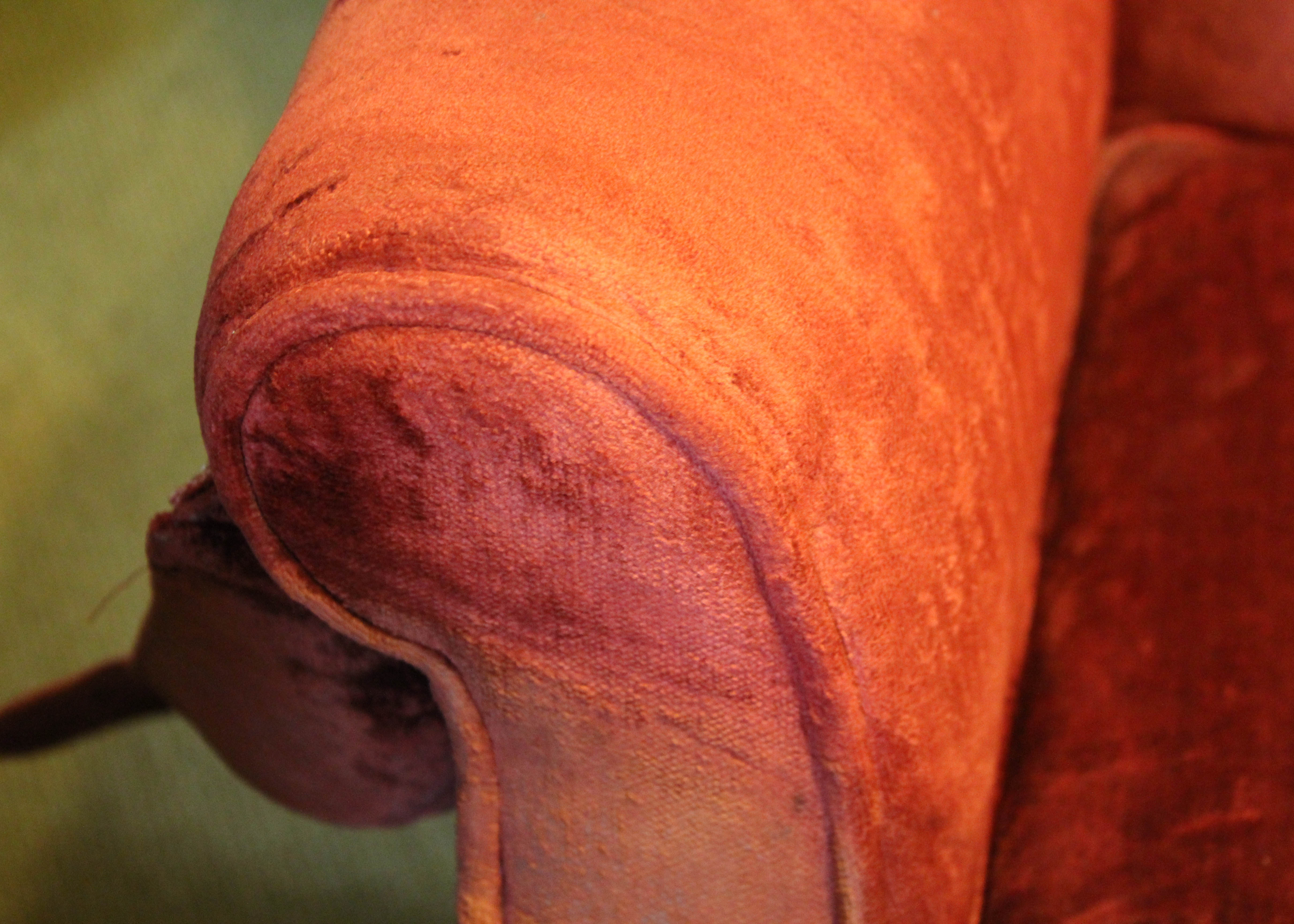 Vintage Red Velvet Upholstered Armchair