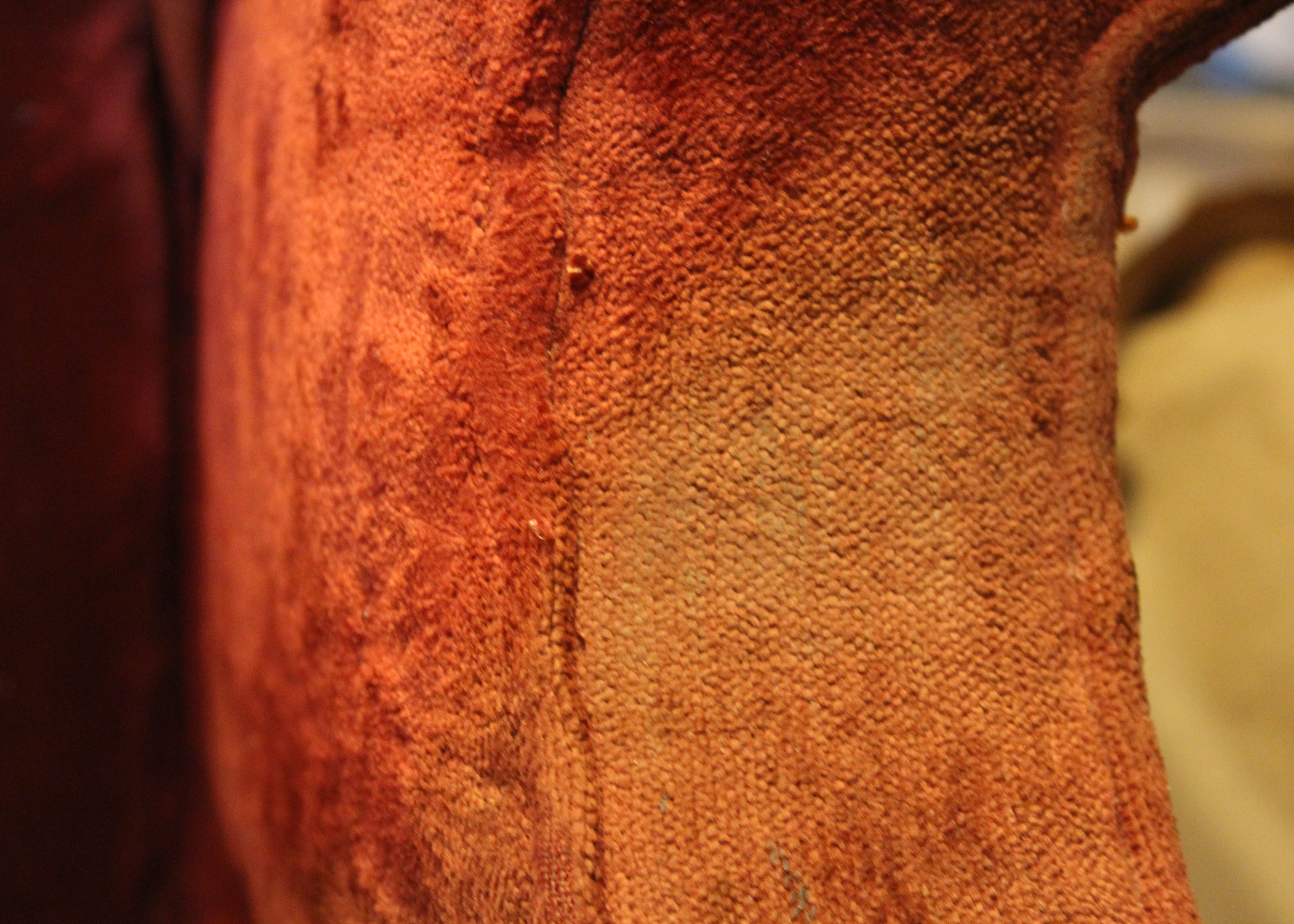 Vintage Red Velvet Upholstered Armchair