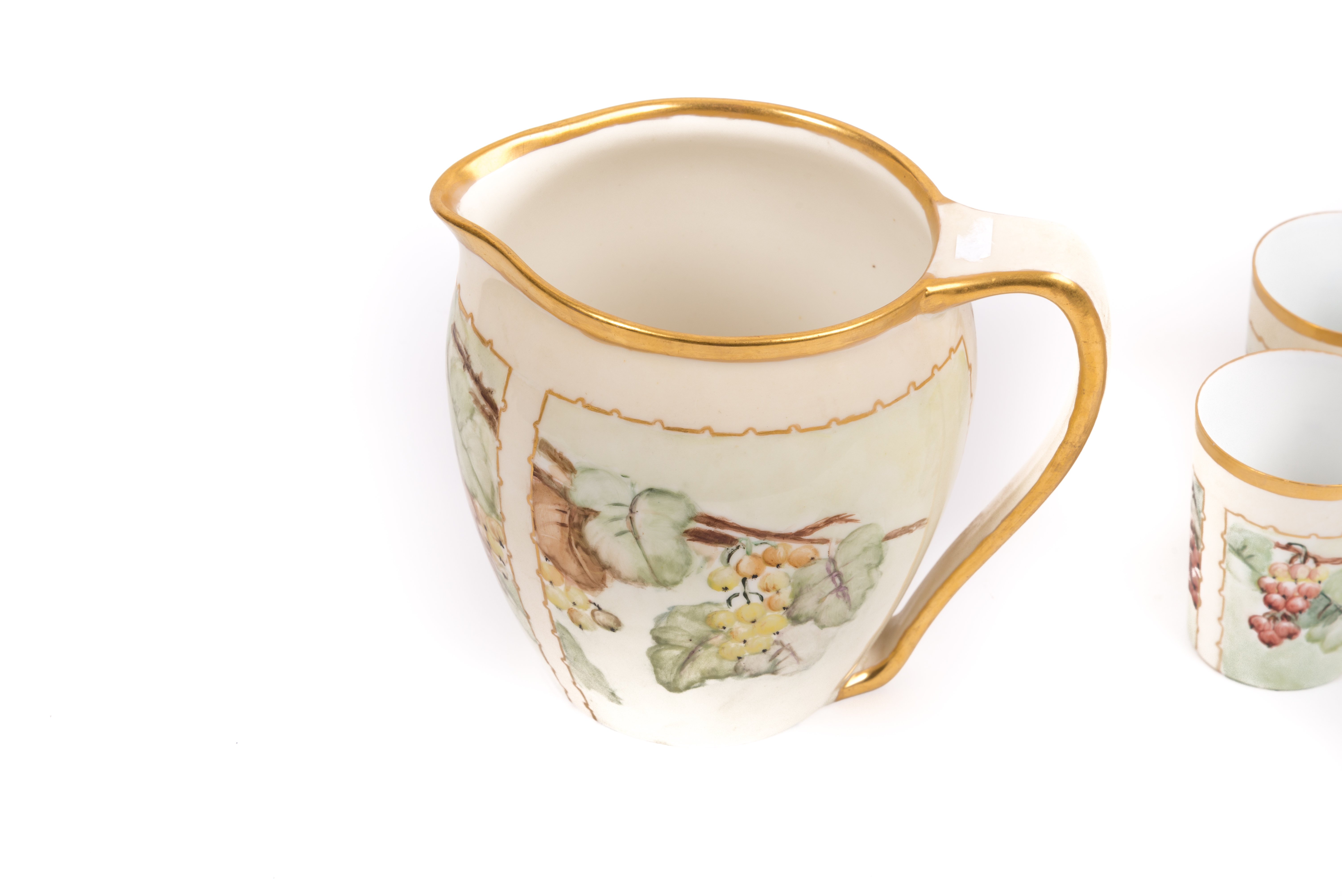 Willets Belleek Cider Pitcher with Limoges La Seynie cups