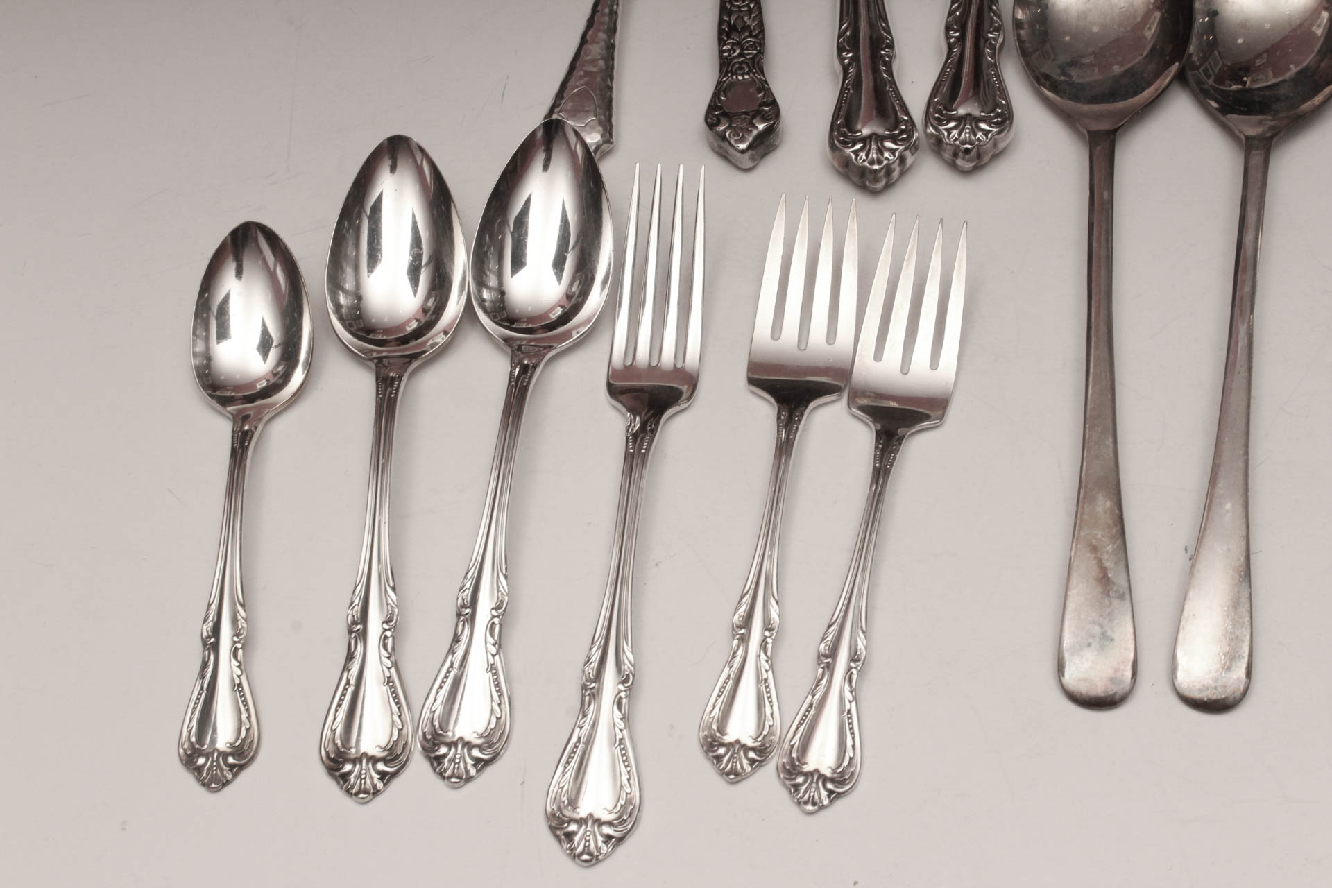 Vintage Silver Plate Flatware and Servingware Assortment