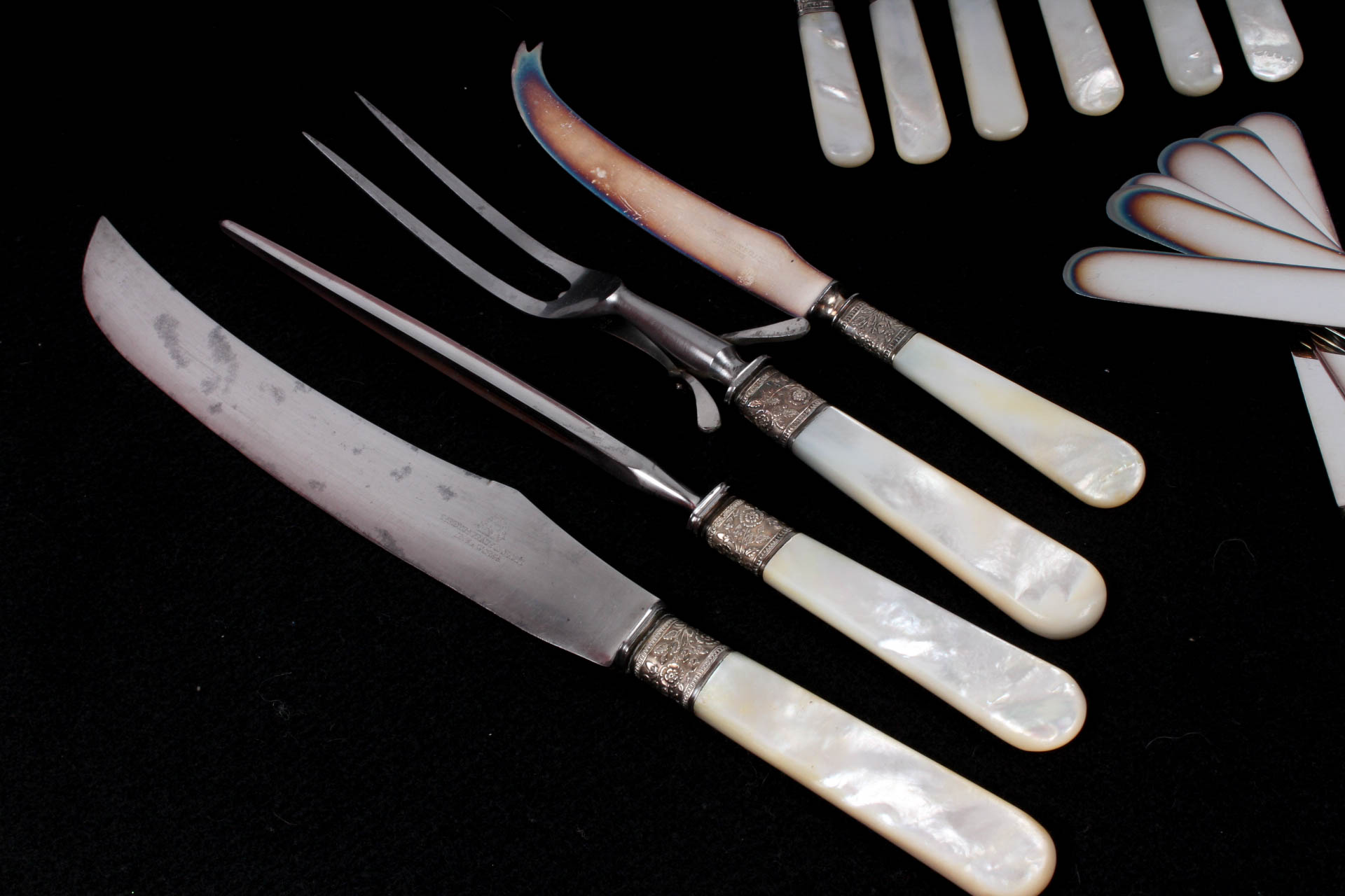 Landers, Frary, & Clark Sterling and Mother of Pearl Flatware