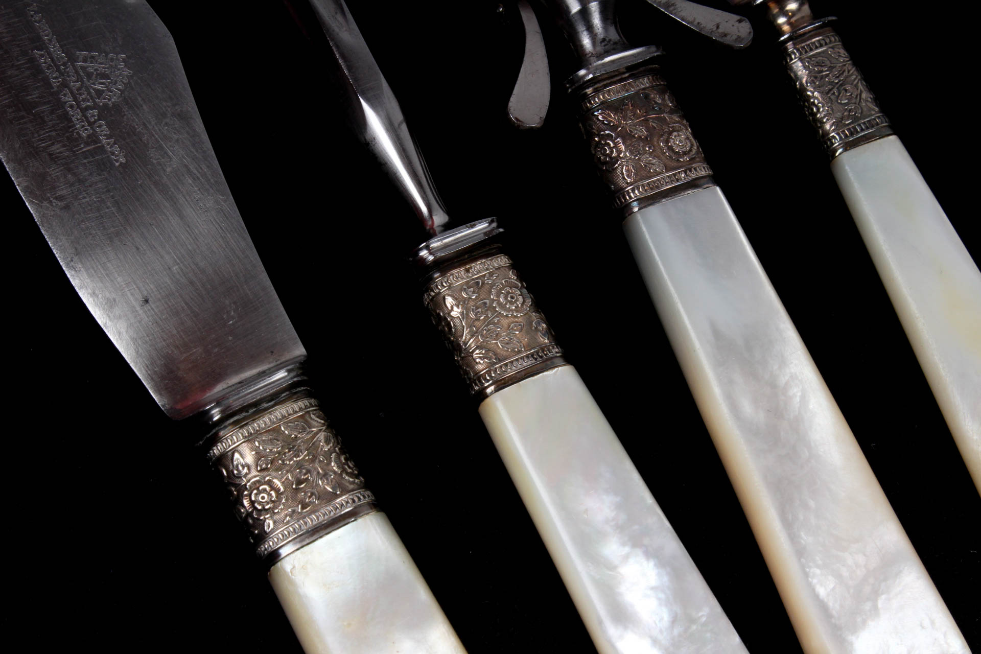 Landers, Frary, & Clark Sterling and Mother of Pearl Flatware