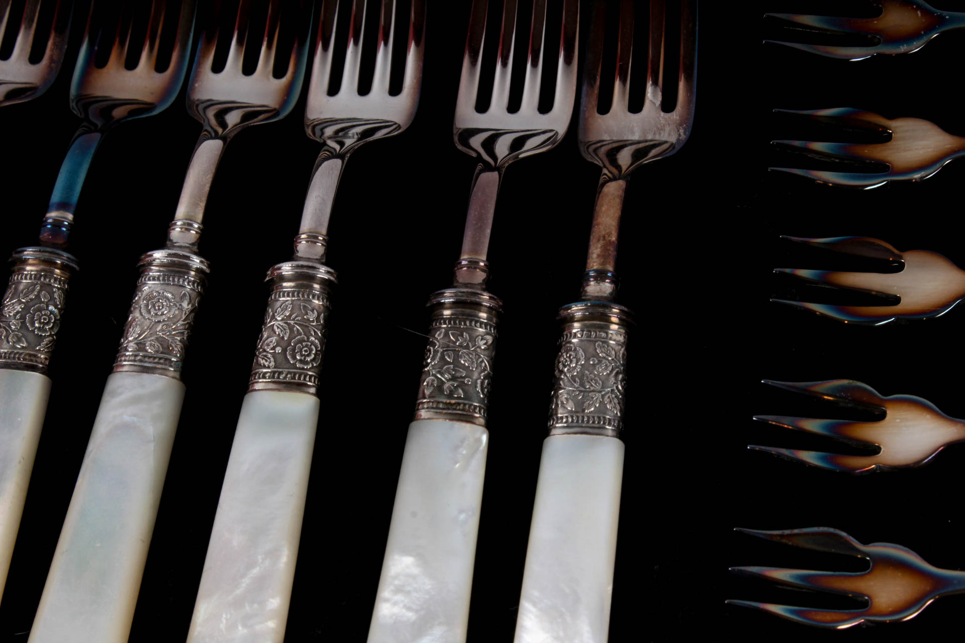 Landers, Frary, & Clark Sterling and Mother of Pearl Flatware