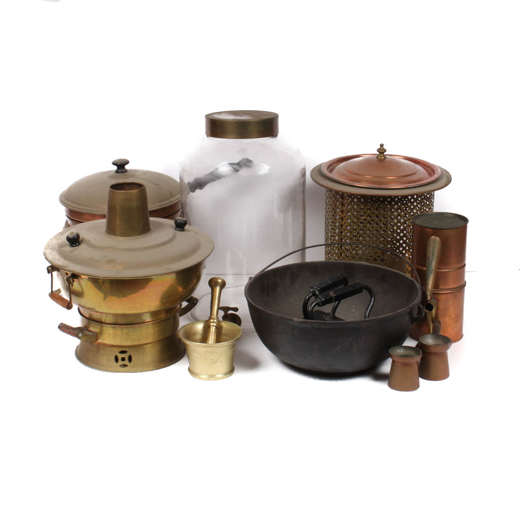 Copper, Brass, and Cast Iron Assortment