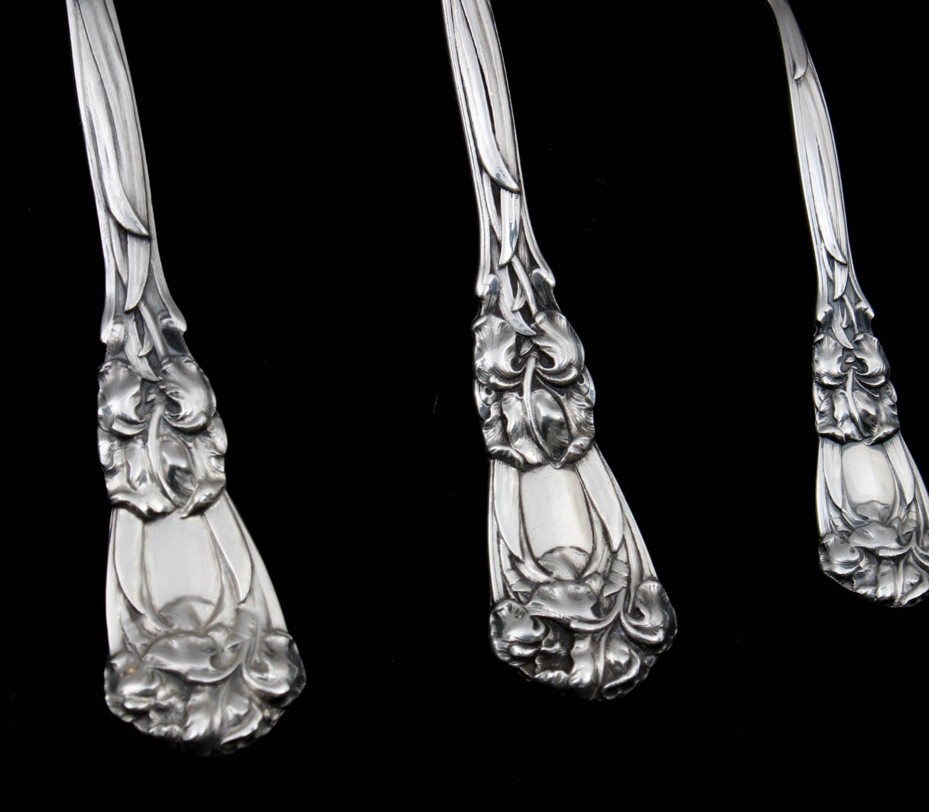 Antique Durgin-Gorham Sterling Silver "Iris" Flatware