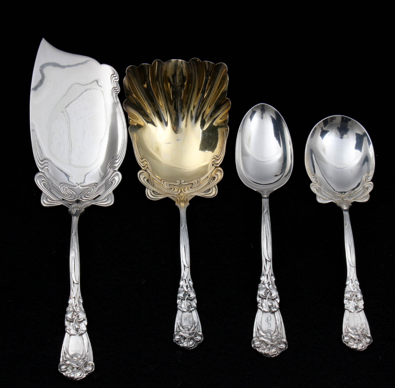 Antique Durgin-Gorham Sterling Silver "Iris" Flatware