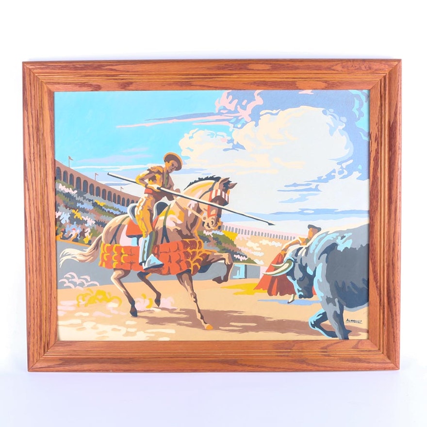 Original Acrylic Bull Fighter Painting