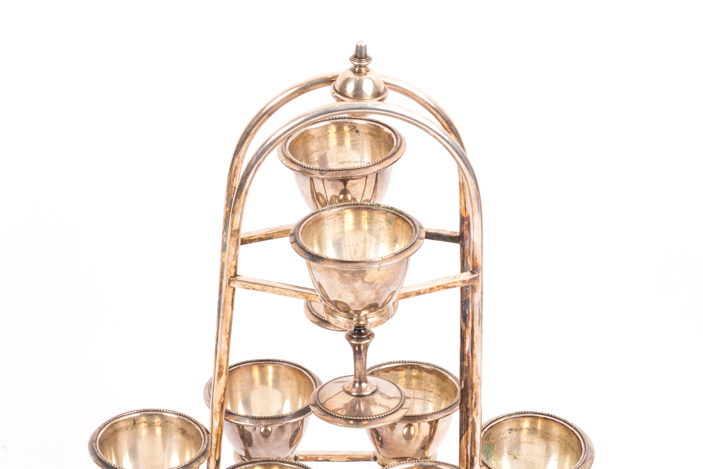 Meriden Britannia Plated Silver Egg Cups with Holder