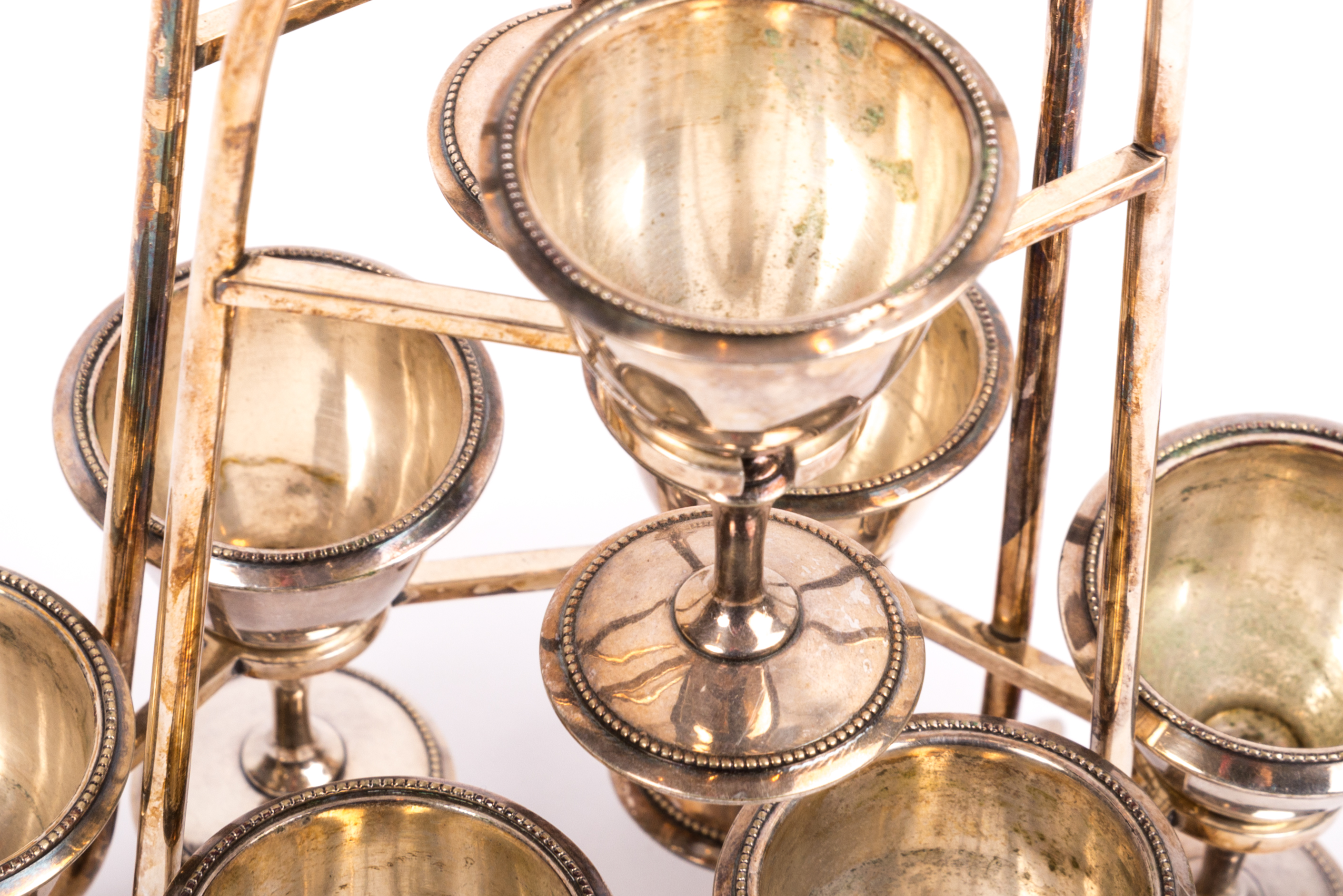 Meriden Britannia Plated Silver Egg Cups with Holder