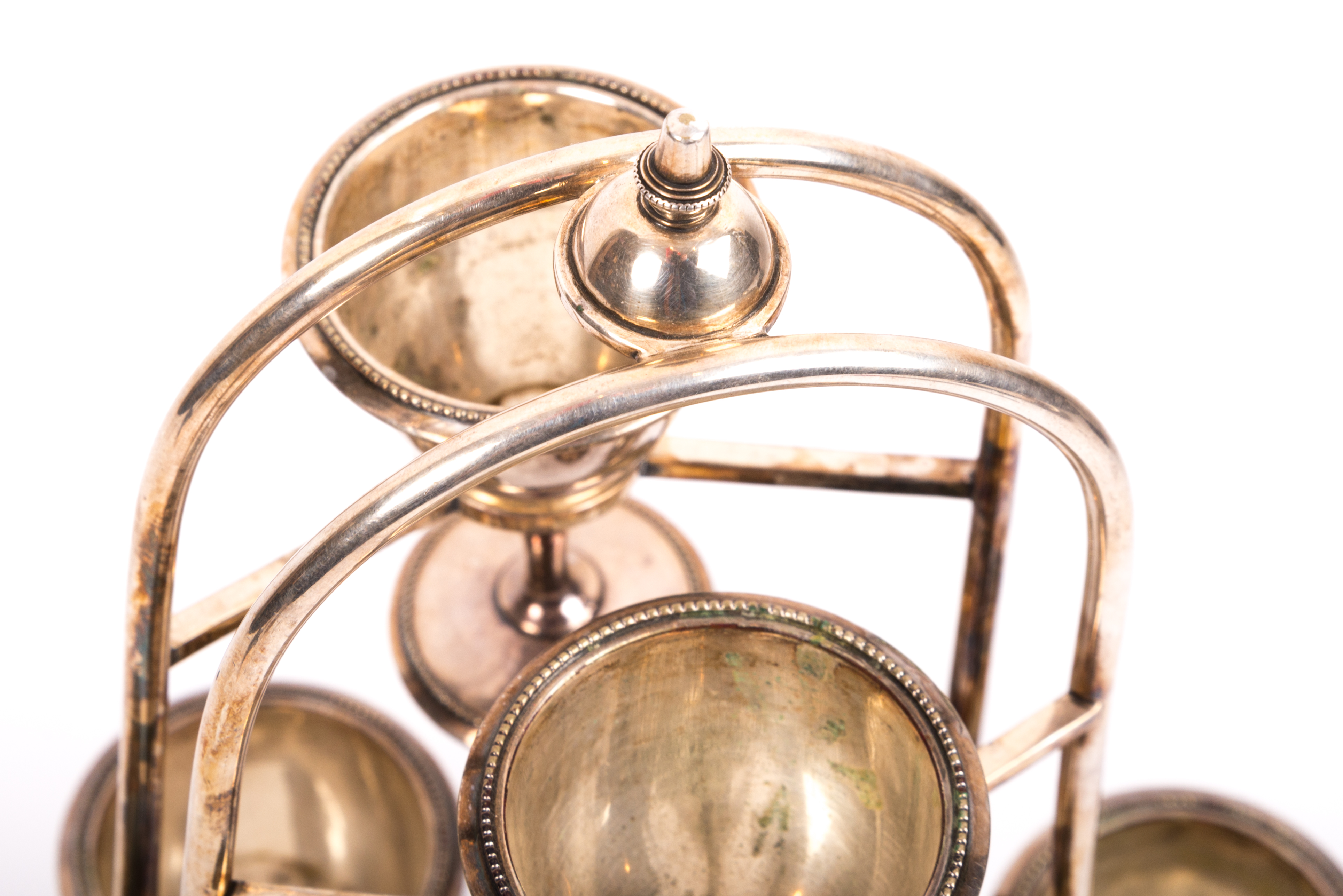 Meriden Britannia Plated Silver Egg Cups with Holder