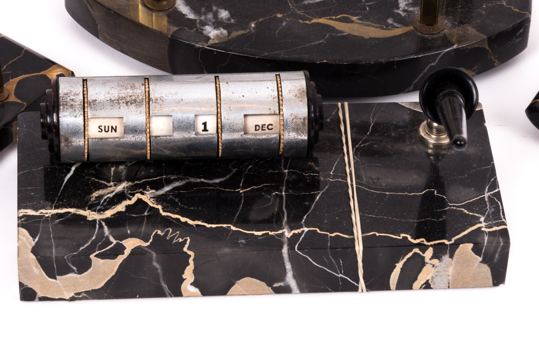 Vintage Black Marble Desk Accessories