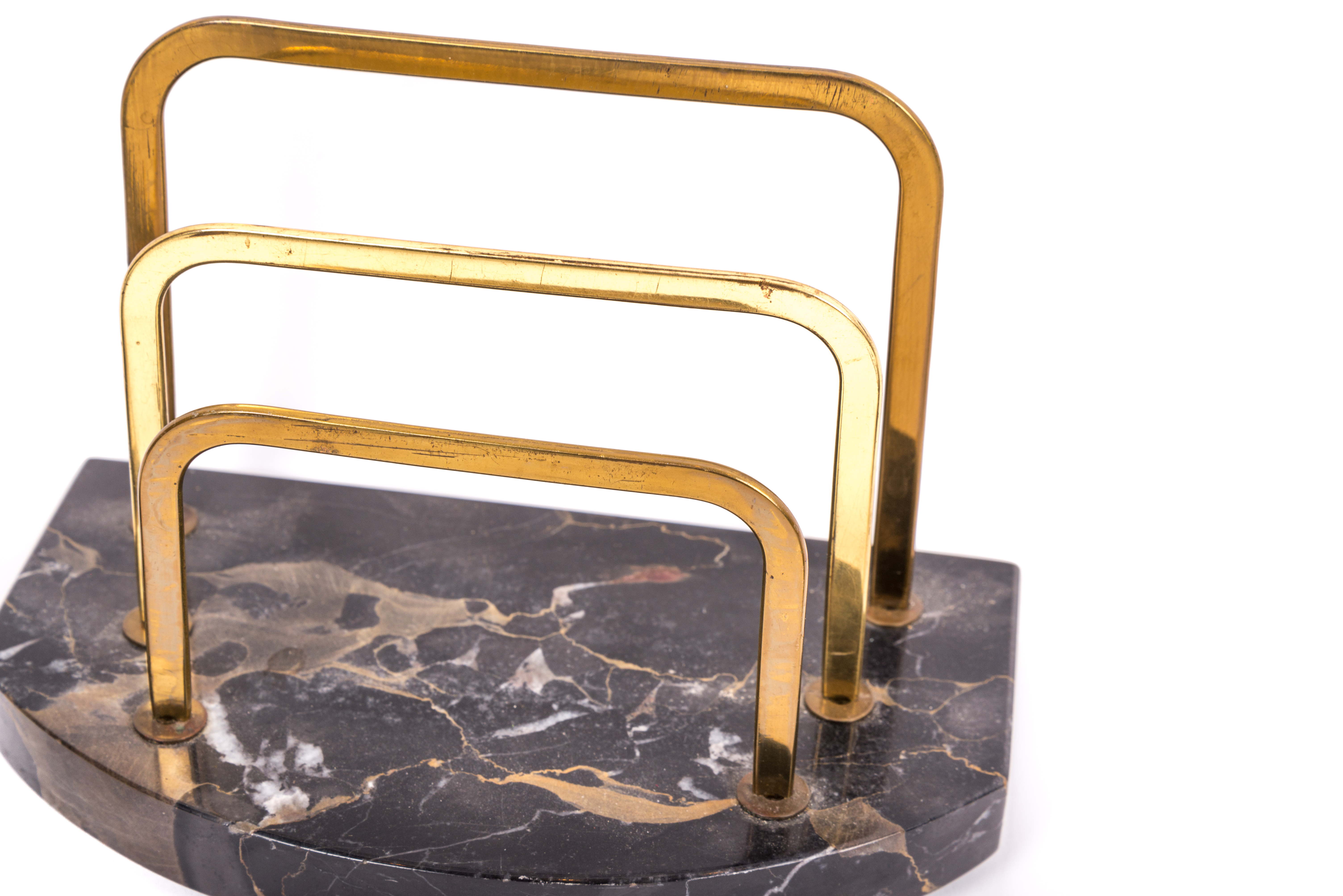 Vintage Black Marble Desk Accessories