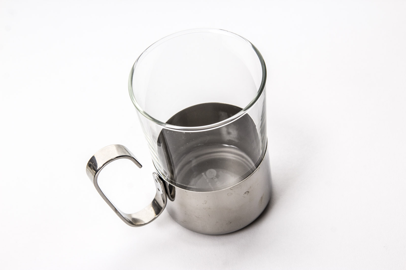 Glass and Metal Coffee Mugs