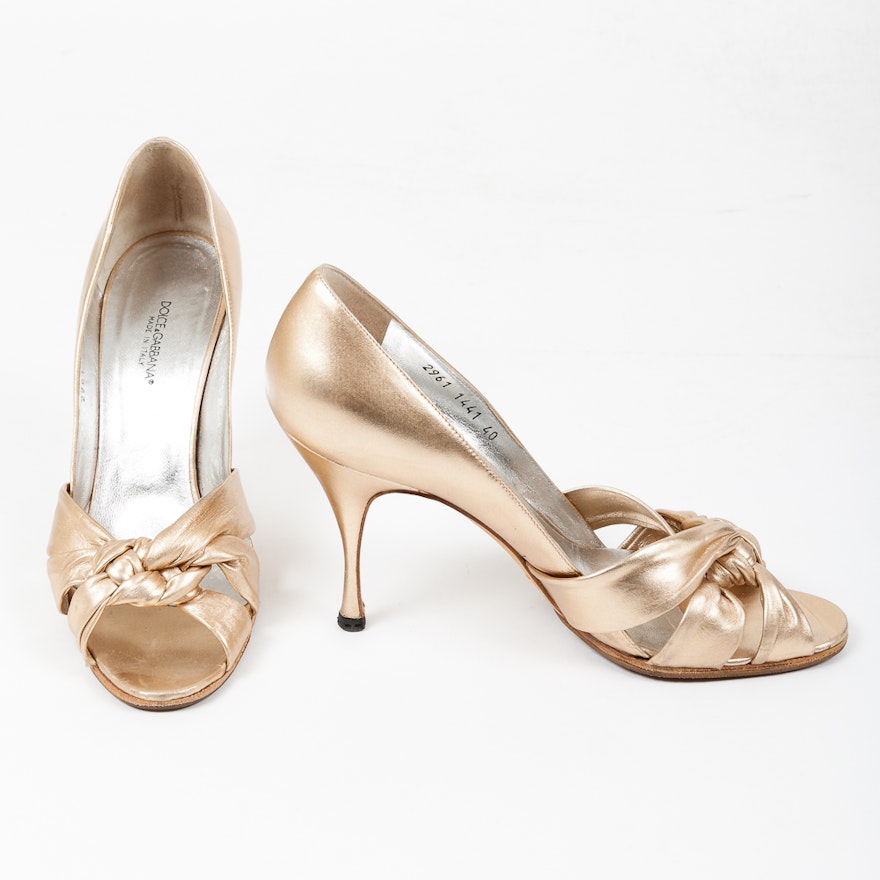 Dolce & Gabbana Metallic Gold Heels