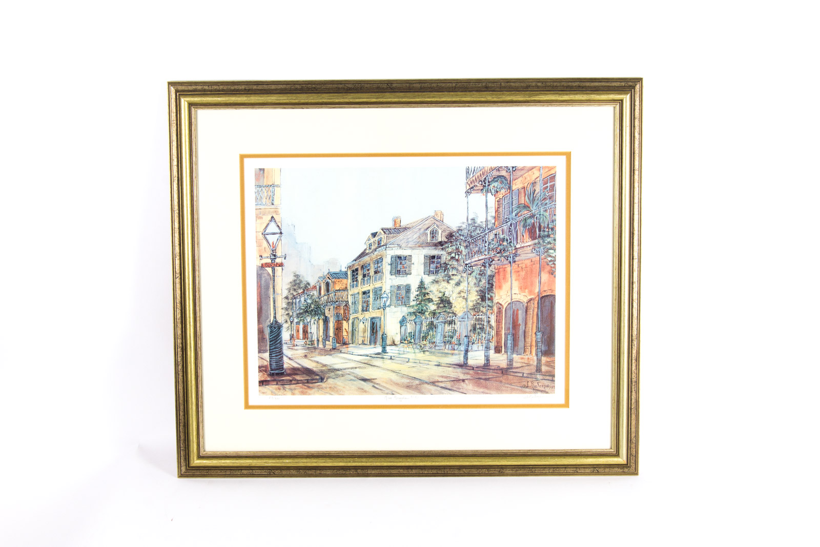 L. Restrepo Cityscape Offset Lithograph "Rue Royale N.O."