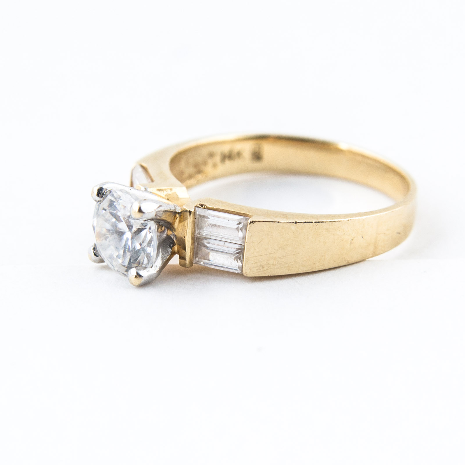 14K Yellow Gold and Cubic Zirconia Ring