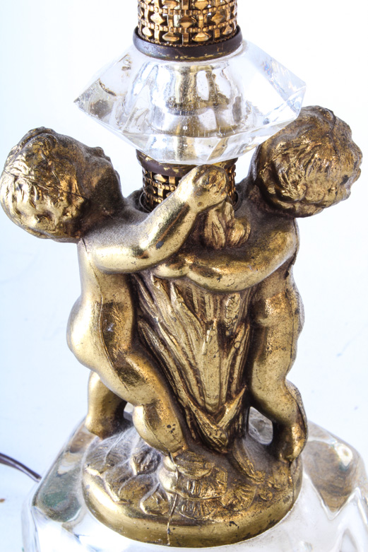 Pair of Vintage Table Lamps with Cherubs