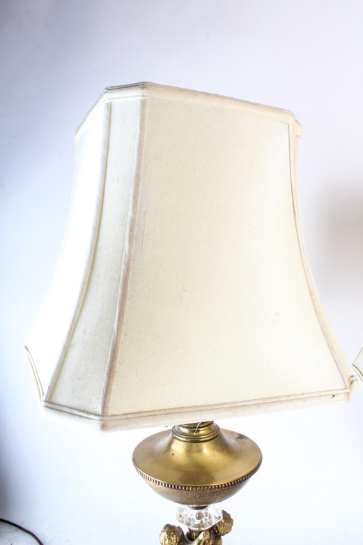 Pair of Vintage Table Lamps with Cherubs