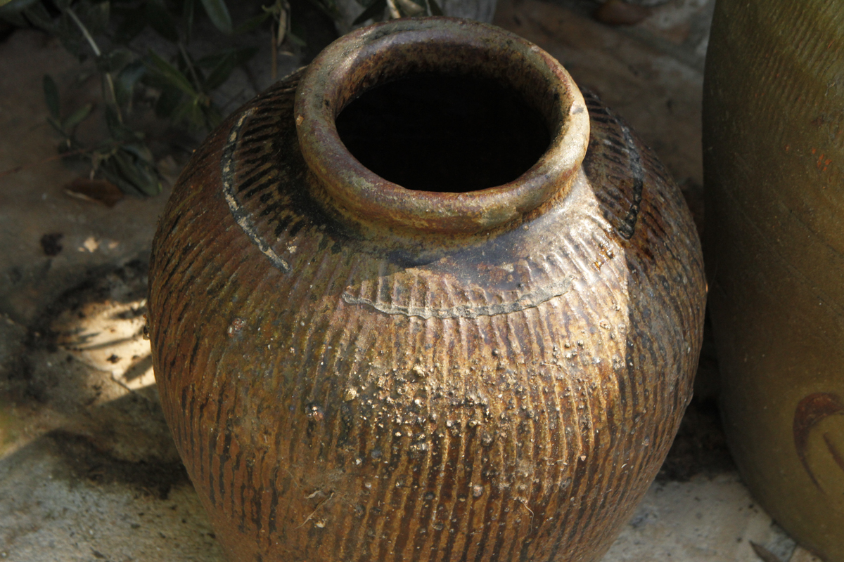 Three Outdoor Pottery Vases