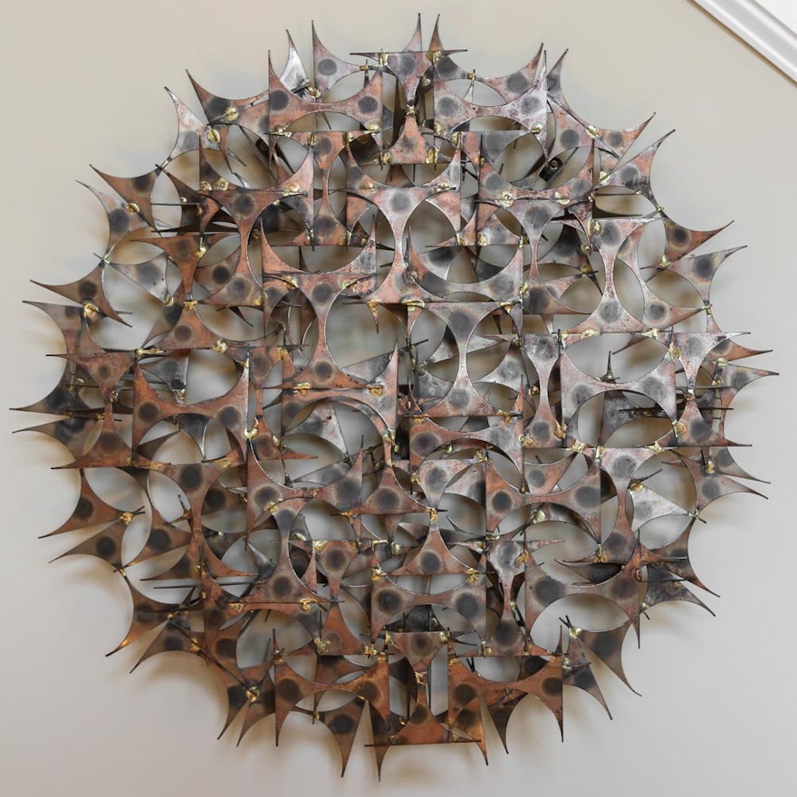 Brutalist Metal Wall Sculpture