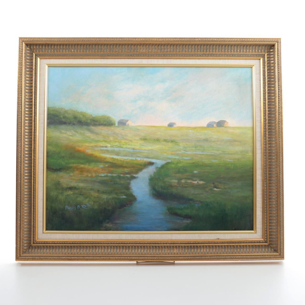 Phyllis B Roth Oil Painting of Rolling Countryside
