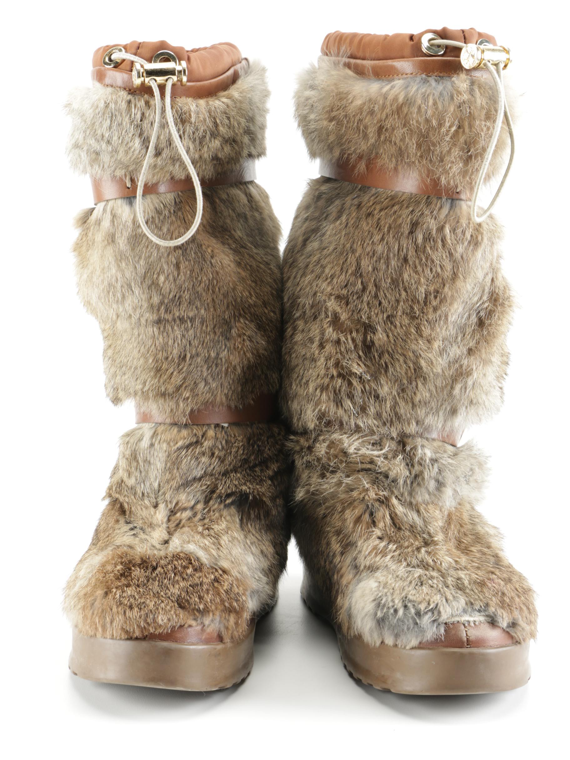 Tory Burch Rabbit Fur Boots