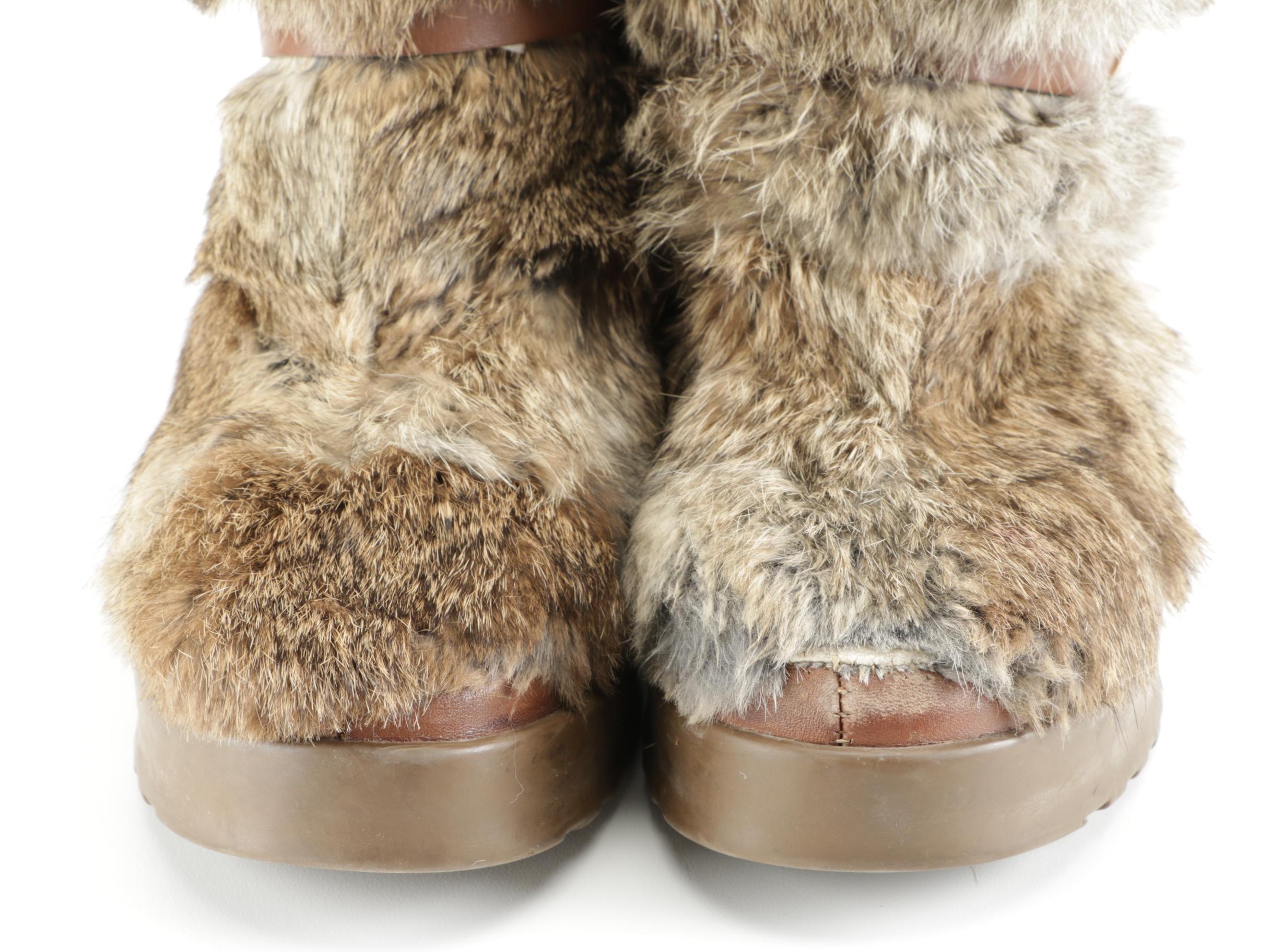 Tory Burch Rabbit Fur Boots