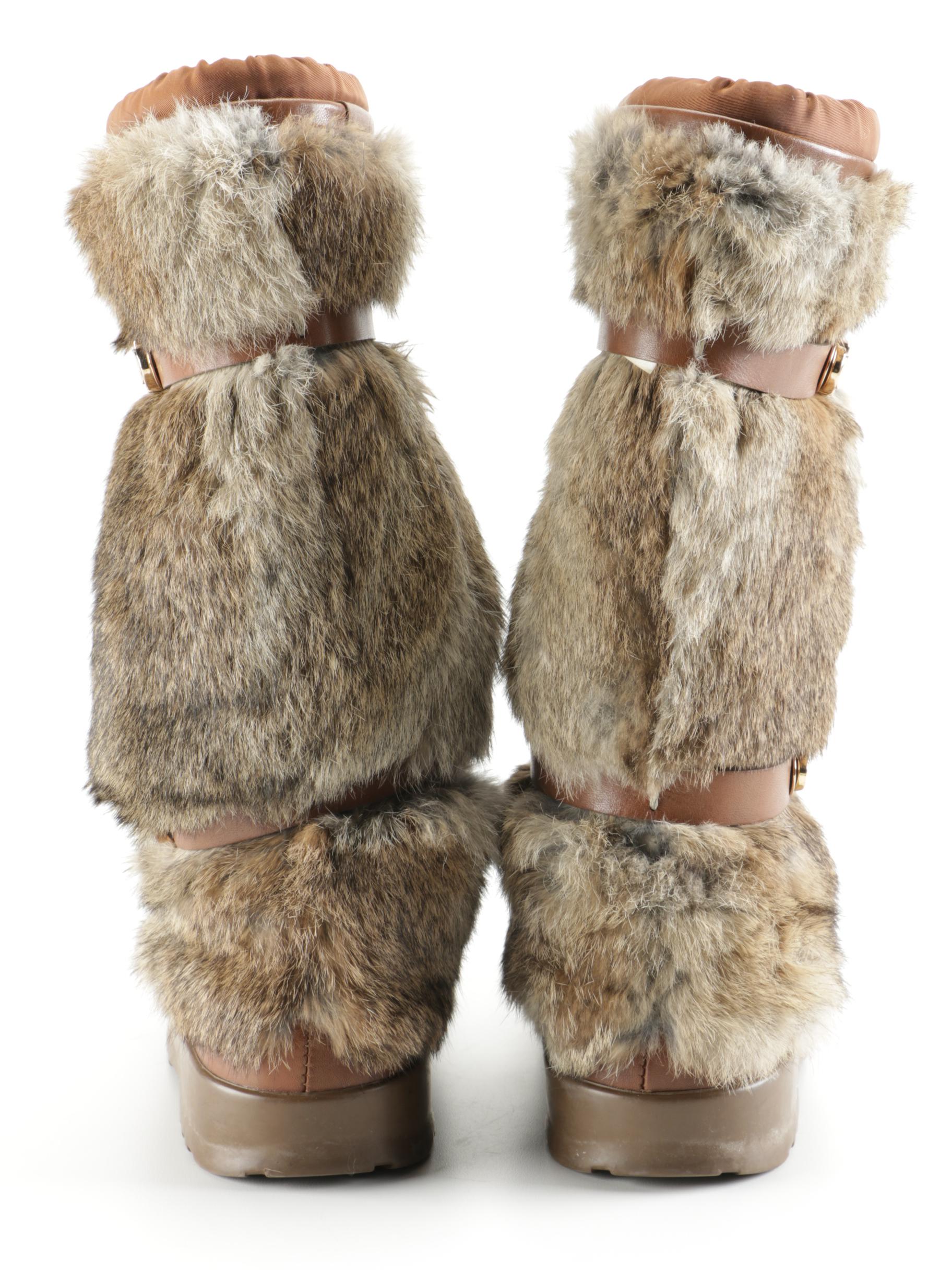Tory Burch Rabbit Fur Boots