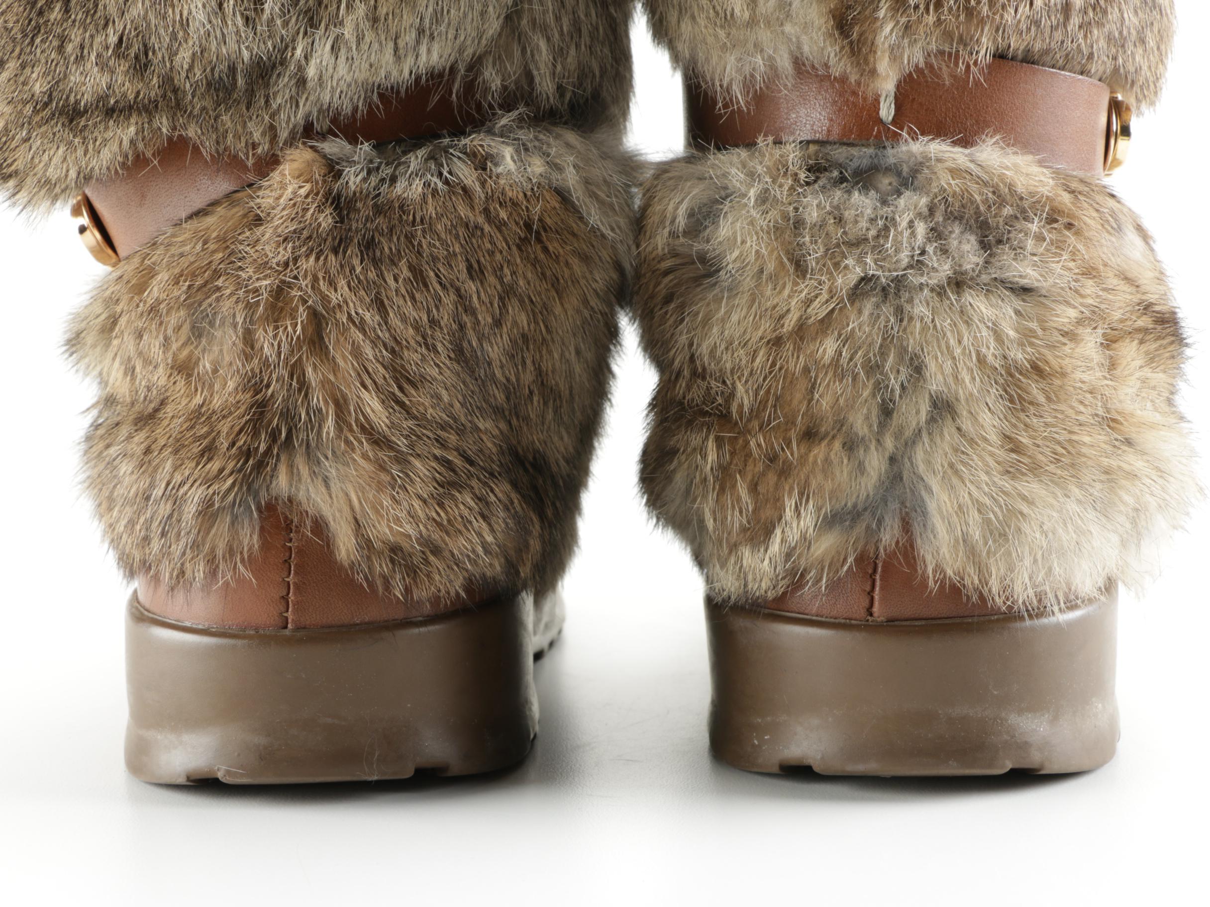 Tory Burch Rabbit Fur Boots