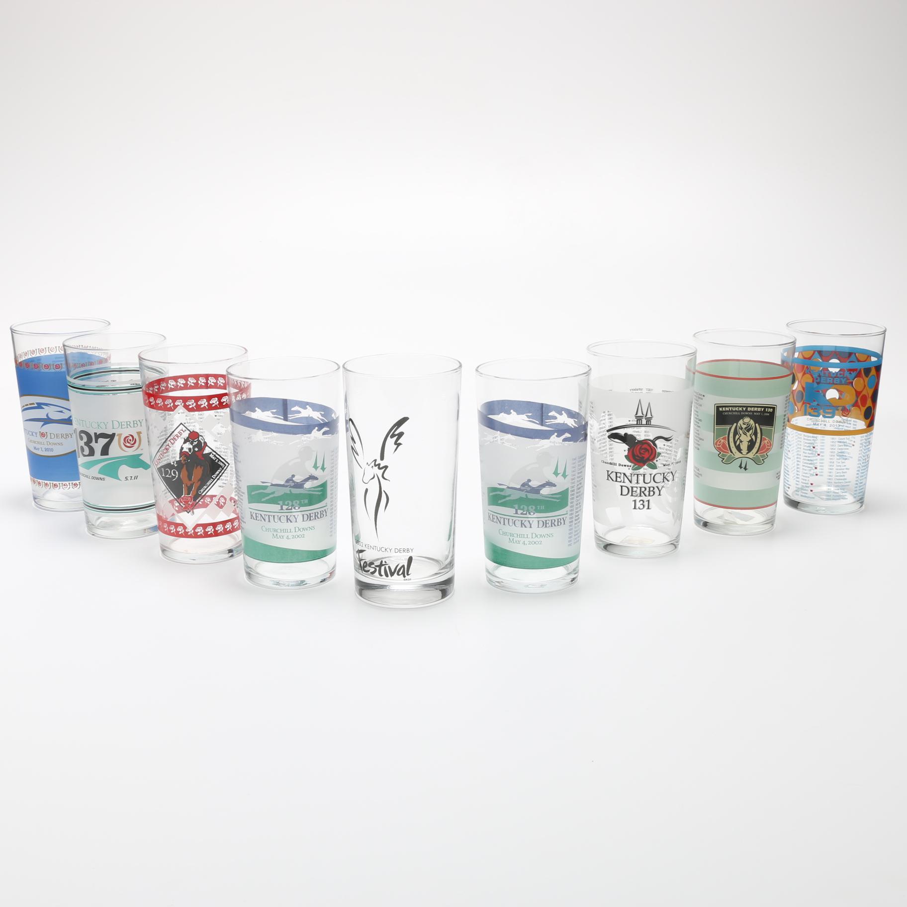 2000s Kentucky Derby Commemorative Glasses