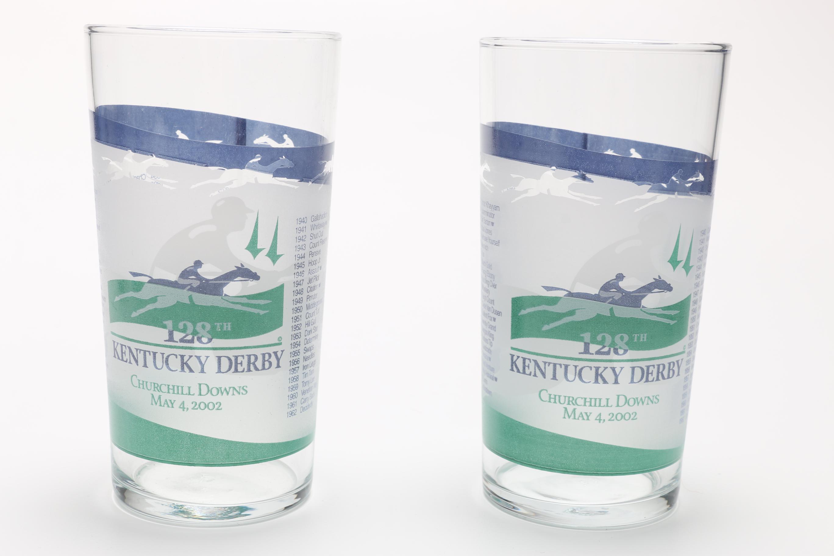 2000s Kentucky Derby Commemorative Glasses