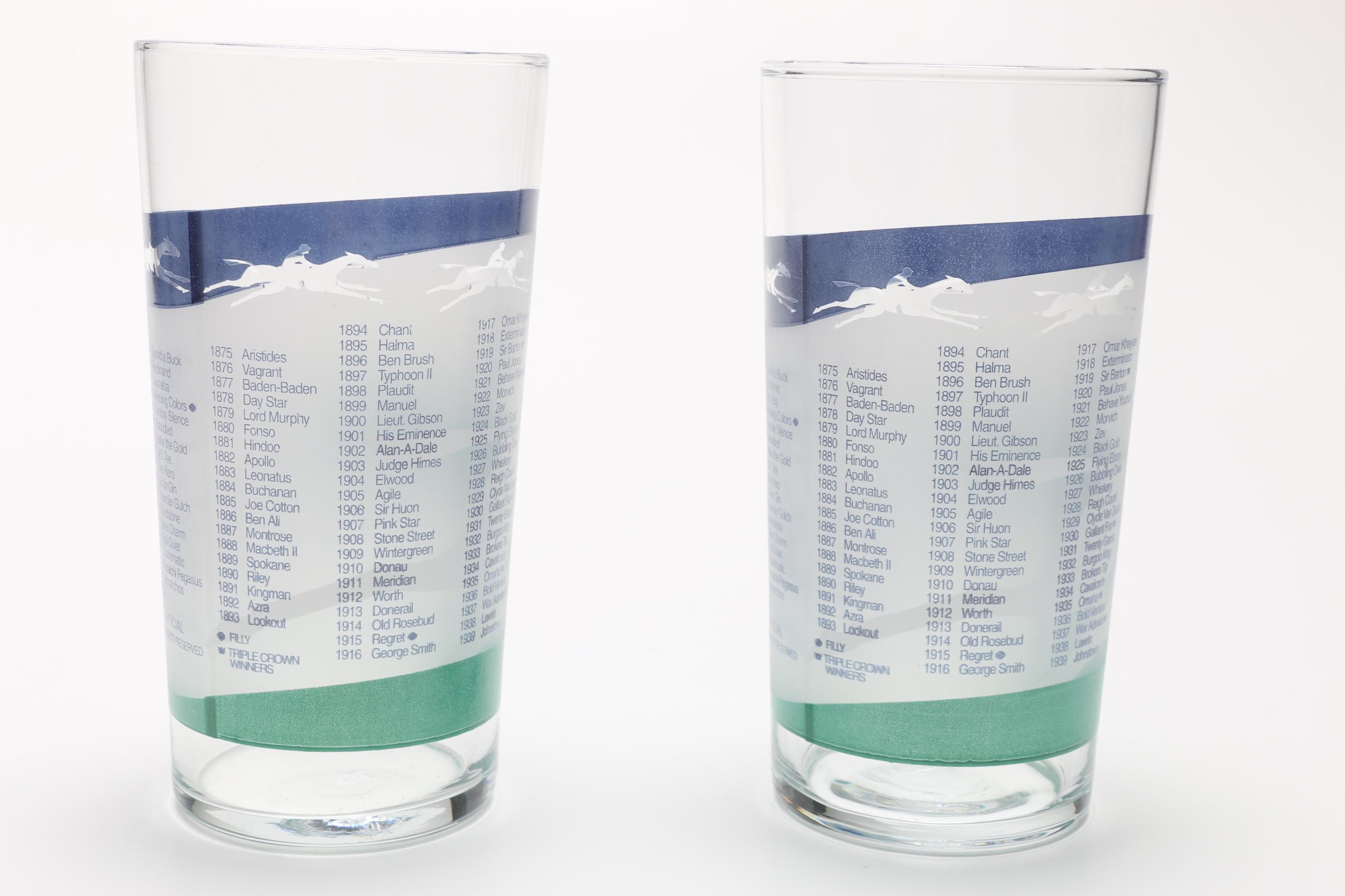 2000s Kentucky Derby Commemorative Glasses