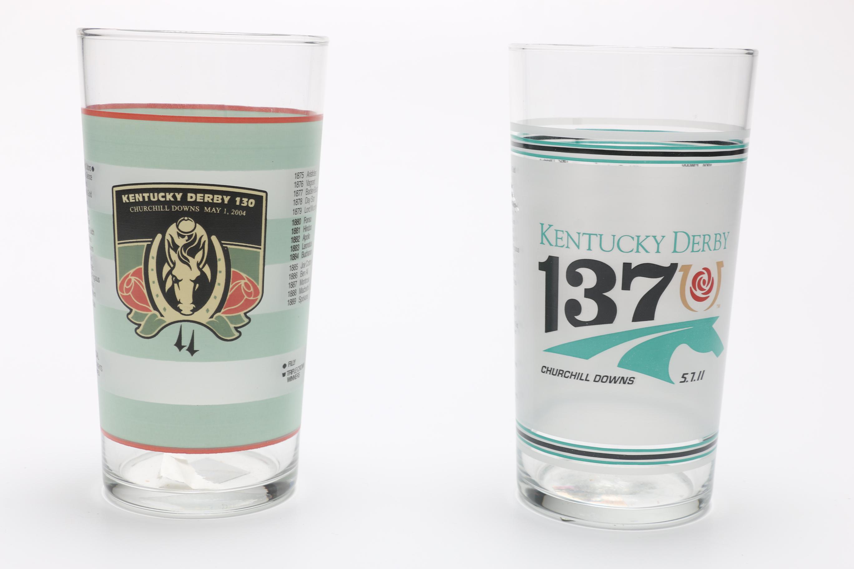 2000s Kentucky Derby Commemorative Glasses