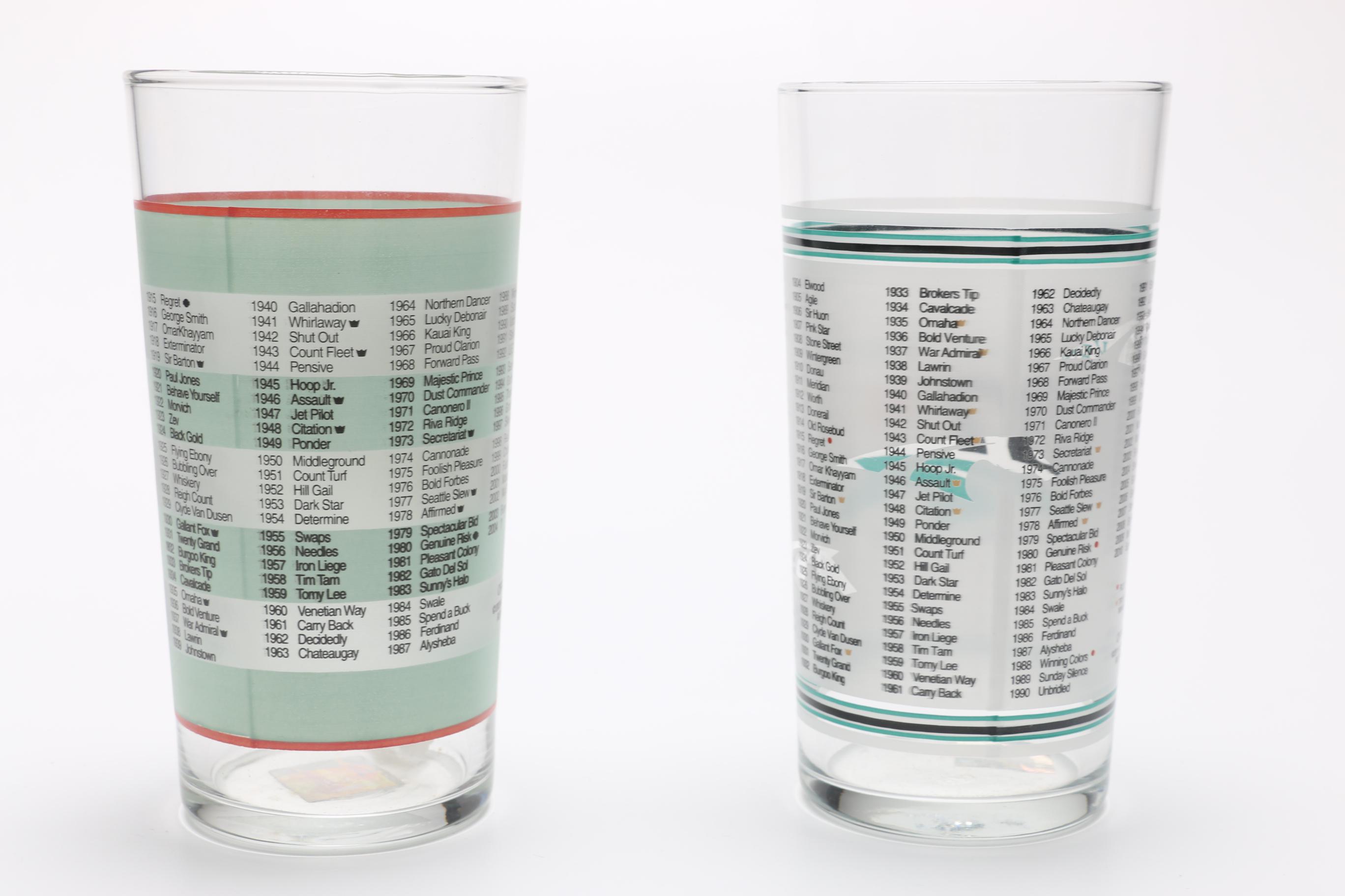 2000s Kentucky Derby Commemorative Glasses