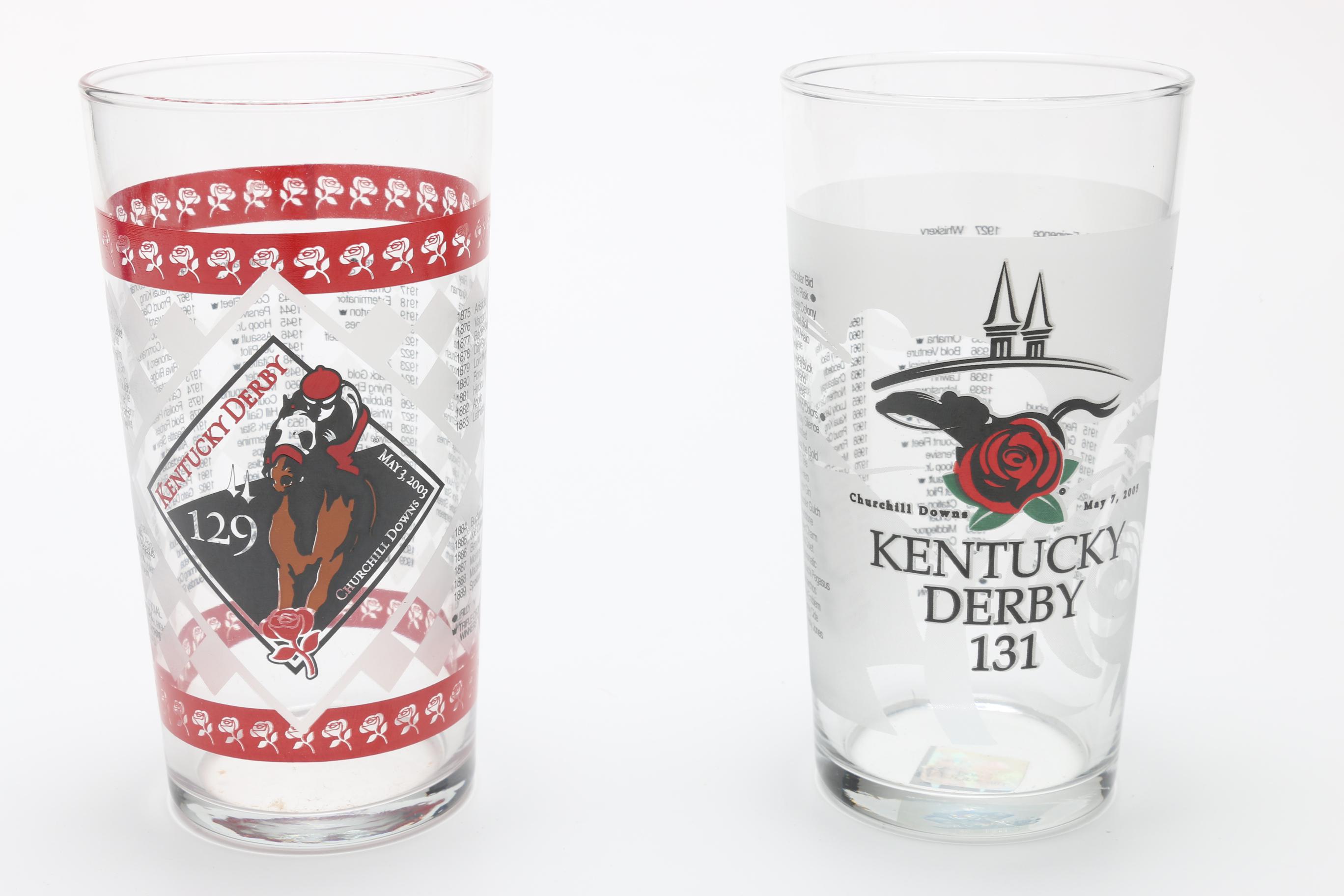2000s Kentucky Derby Commemorative Glasses