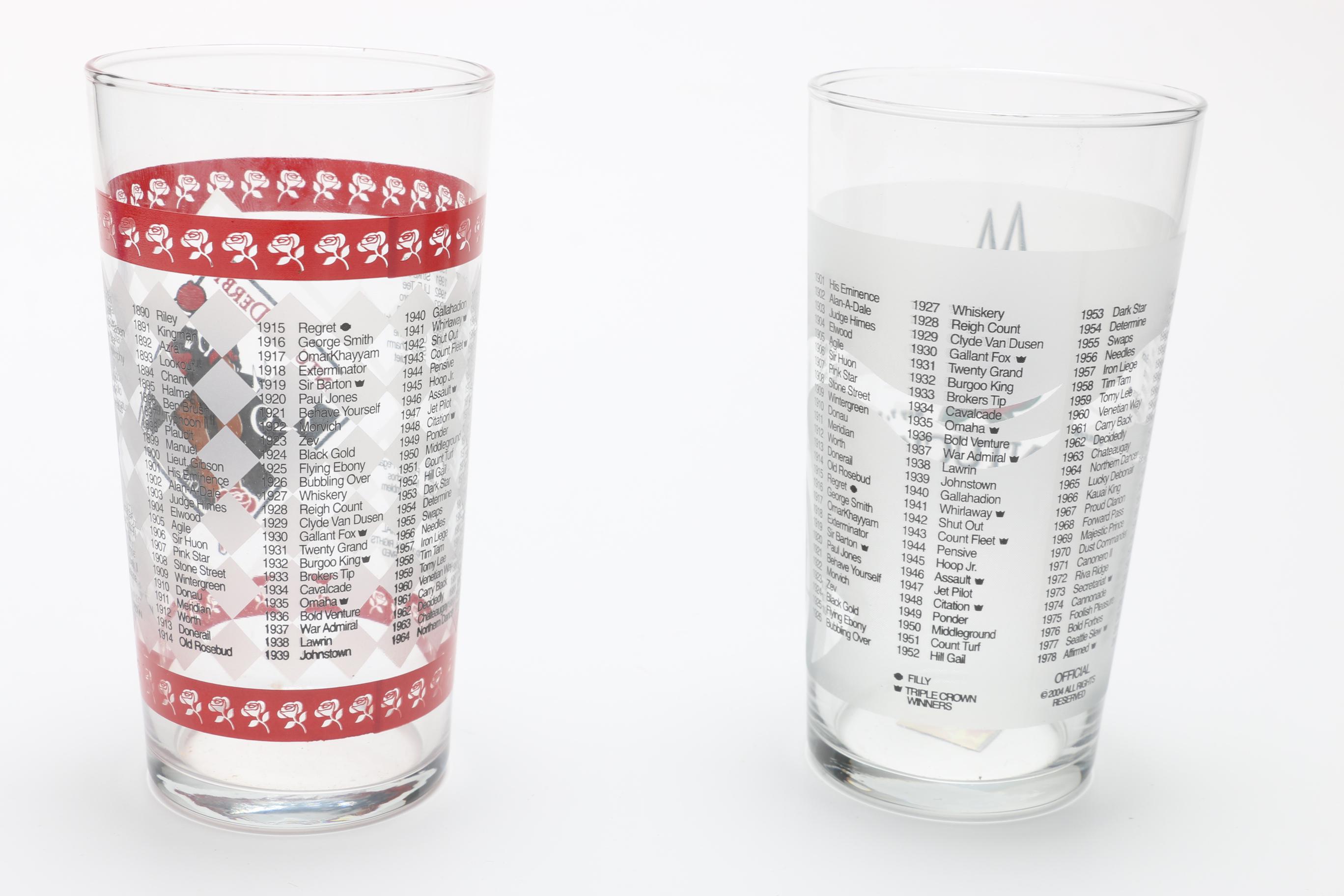 2000s Kentucky Derby Commemorative Glasses