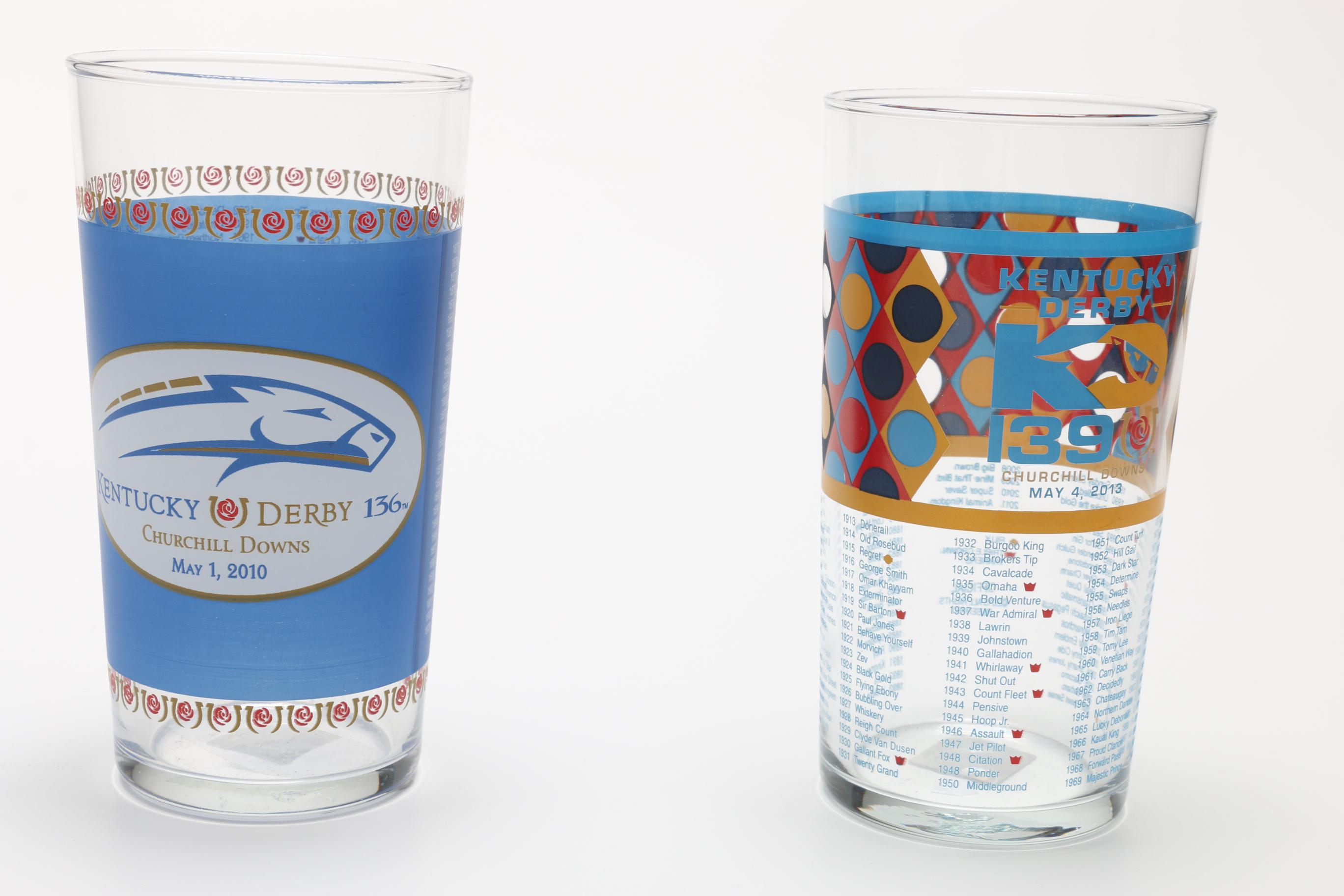 2000s Kentucky Derby Commemorative Glasses