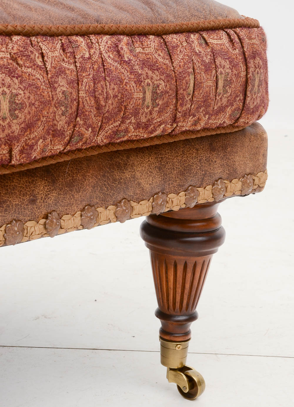Zimmerman Furniture Brown Leather Over-Stuffed Chair and Ottoman