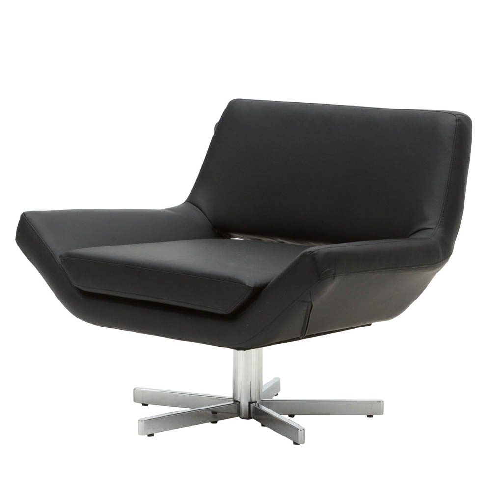 Ave Six Black Vinyl Swivel Chair