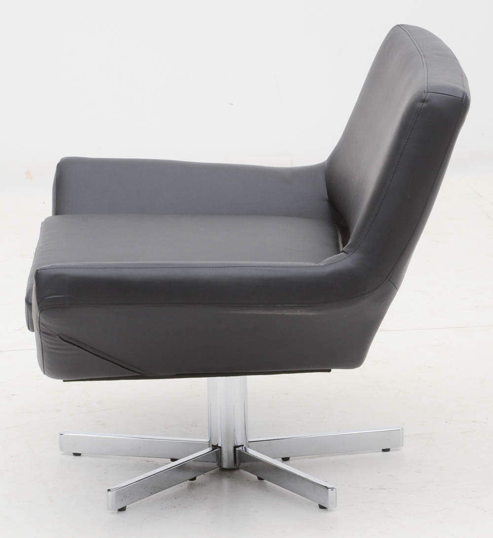 Ave Six Black Vinyl Swivel Chair