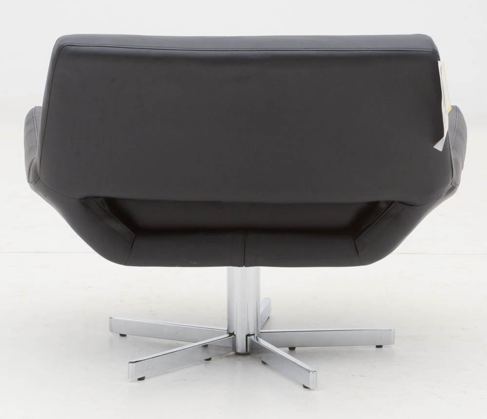 Ave Six Black Vinyl Swivel Chair
