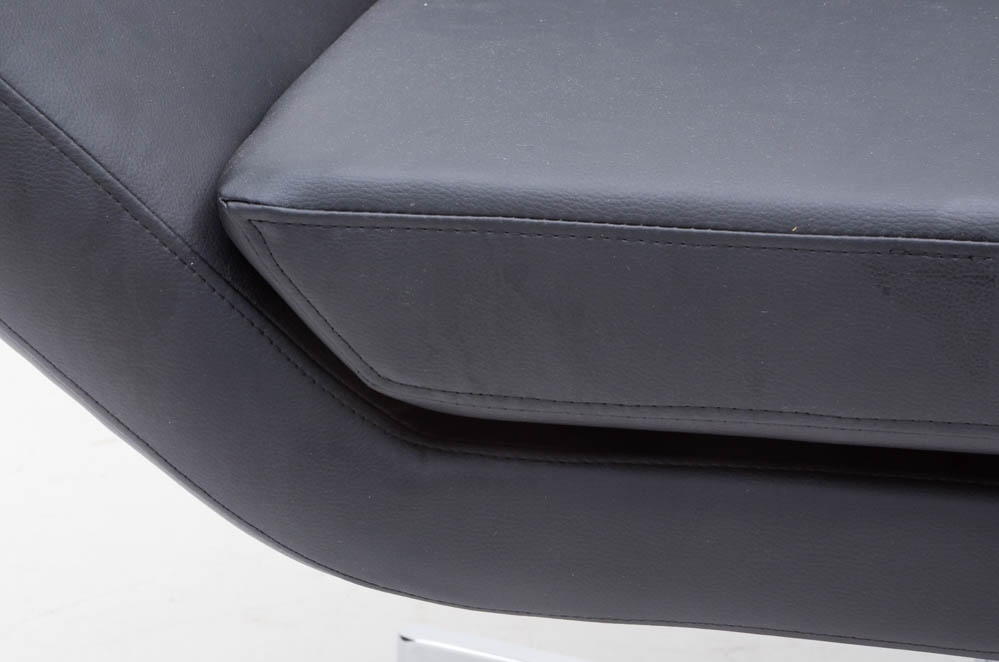 Ave Six Black Vinyl Swivel Chair