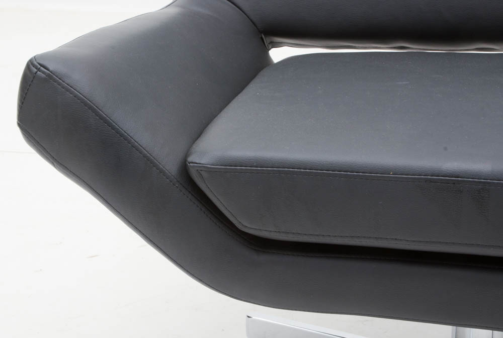 Ave Six Black Vinyl Swivel Chair