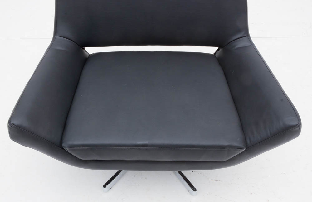 Ave Six Black Vinyl Swivel Chair