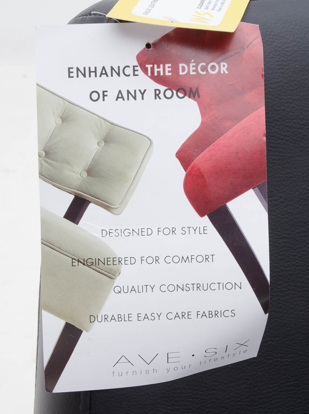 Ave Six Black Vinyl Swivel Chair