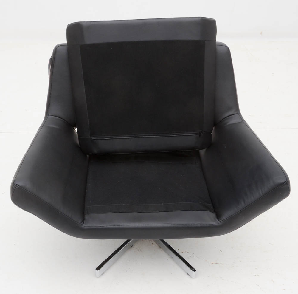 Ave Six Black Vinyl Swivel Chair